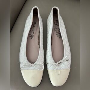 Paul Mayer Cream Quilted Flats